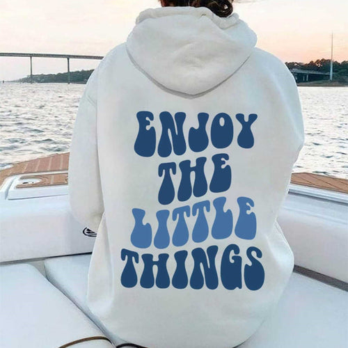 “Enjoy the Little Things” Hoodie – Minimal Positive Vibes
