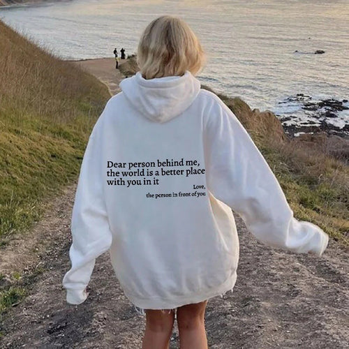 “Dear Person Behind Me” Hoodie – Unisex Cozy Fit