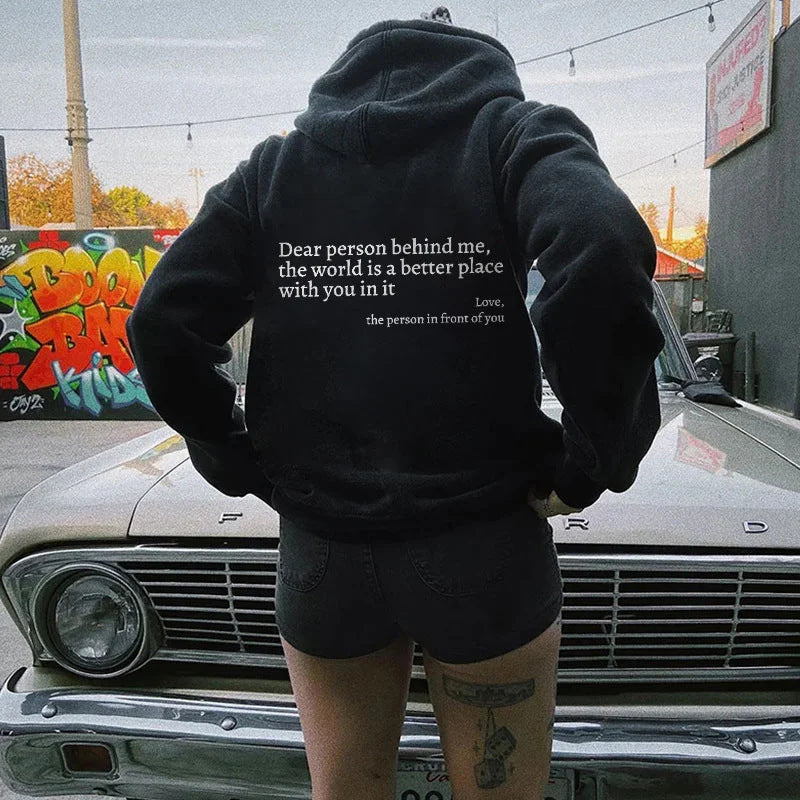 “Dear Person Behind Me” Hoodie – Unisex Cozy Fit